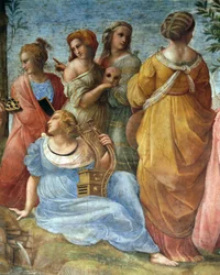 Die Musen, Detail des Parnassus