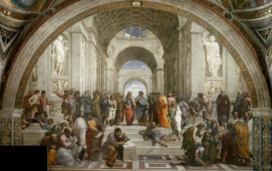 Die Schule von Athen (Fresko in der Stanza della Segnatura)