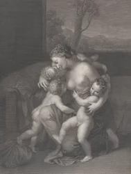Wohltätigkeit mit drei kleinen Kindern, 1795