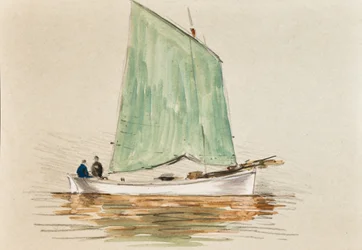 Fischer auf einer Yole, Gironde-Mündung