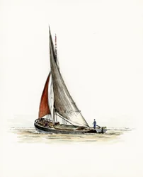 Gabare auf der Gironde-Mündung