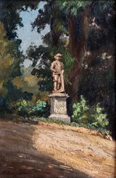 Statue eines Gärtners in einem Park