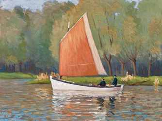 Zwei Fischer auf einem Boot, Gironde-Mündung