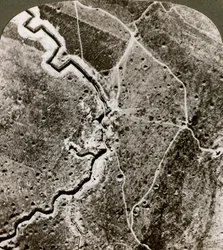 Luftaufnahme der deutschen Linien, Erster Weltkrieg, 1914-1918.