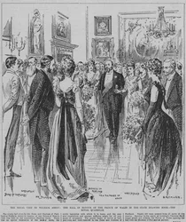 Tanzen der königlichen Quadrille beim Ball zu Ehren des Prinzen von Wales im Staatszeichensaal von Welbeck Abbey, Nottinghamshire