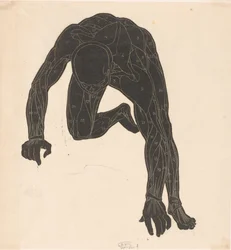 Anatomische Studie der Hals-, Arm- und Beinmuskeln eines Mannes im Silhouette