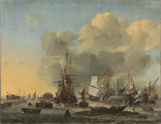 Das Kalfatern von Schiffen am Bothuisje, Amsterdam