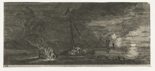 Meeresansicht bei Nacht (Verschiedene Einschiffungen und dergleichen)