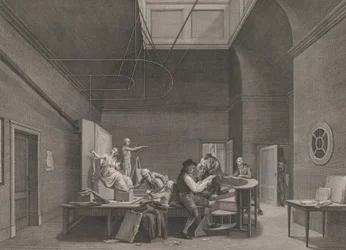 Die Zeichenschule der Felix Meritis Gesellschaft in Amsterdam, ca. 1800