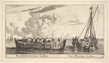 Ein Amsterdamer Leichter und ein Wieringer, 17. Jahrhundert