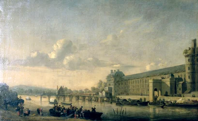 Blick auf die Seine mit der Südfassade der Louvre-Galerie, Paris, 1660