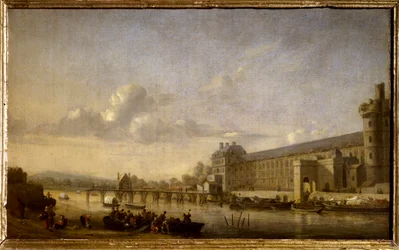 Blick auf die Seine mit der Südfassade und der großen Galerie des Louvre