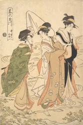 Bergrosen von Ide Ide no Yamabuki, aus der Serie Eine parodische Sechs-Juwelen-Flüsse, ca. 1795