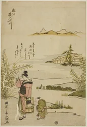 Der Juwelenfluss der Buschklees in der Provinz Omi (Omi Hagi no Tamagawa), aus einer unbetitelten Serie von sechs Juwelenflüssen