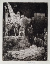 Zeichnung der Kreuzabnahme von Rembrandt Harmenszoon van Rijn