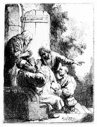 Josephs Mantel wird zu Jakob gebracht, um 1633 (Radierung)