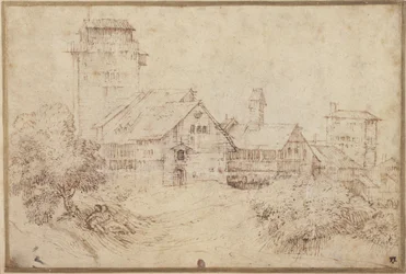 Landschaft mit Gebäuden und Liebenden, nach Tizian
