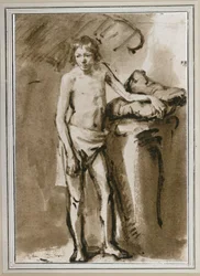 Männlicher Akt, aufrecht