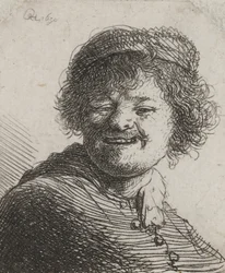 Rembrandt mit Mütze, lachend: Büste