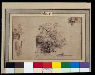 Studie eines Baumes vor einem Haus