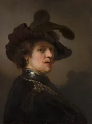 Tronie eines Mannes mit Federbarett, um 1635-40