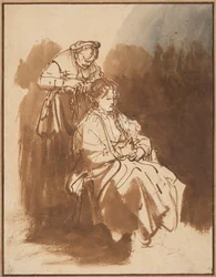Eine junge Frau lässt sich die Haare flechten, ca. 1637