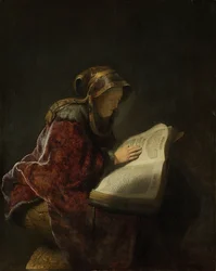 Eine alte Frau beim Lesen, wahrscheinlich die Prophetin Hanna, 1631