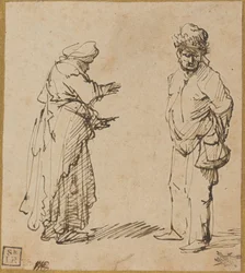 Bettler Mann und Frau