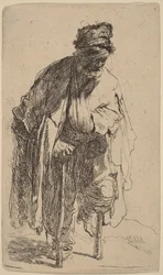 Bettler mit Holzbein