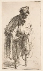 Bettler mit Holzbein