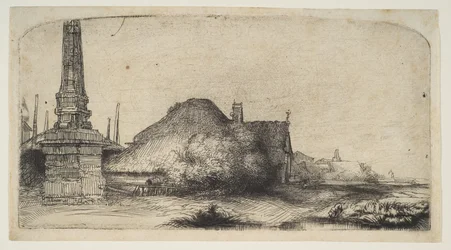 Hütte und Grenzpfosten am Spaarndammerdijk, ca. 1650