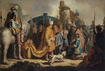 David mit dem Kopf Goliaths vor Saul, 1627