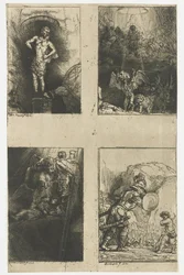 Vier Illustrationen zu Menasseh Ben Israels 