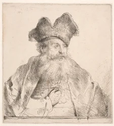 Alter Mann mit Pelzmütze