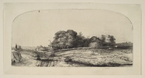 Landschaft mit einer Heuscheune und einer Schafherde, 1652