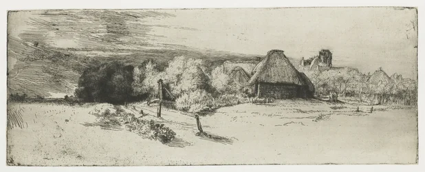 Landschaft mit einem Bauernhof und dem 