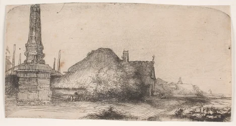Landschaft mit einem Obelisken