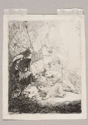 Die kleine Löwenjagd (mit zwei Löwen)