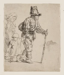Bauernfamilie auf Wanderschaft