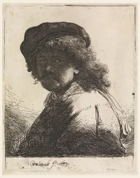 Rembrandt mit Mütze und Schal