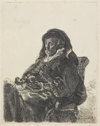 Rembrandts Mutter in Witwenkleid und schwarzen Handschuhen, ca. 1632-35