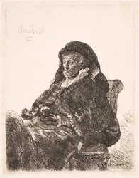 Rembrandts Mutter in Witwenkleid und schwarzen Handschuhen