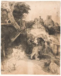 S. Hieronymus beim Lesen in einer italienischen Landschaft