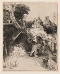 St. Hieronymus liest in einer italienischen Landschaft