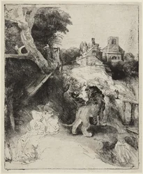 Der heilige Hieronymus in einer italienischen Landschaft