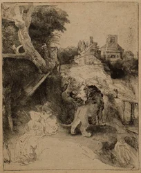 St. Hieronymus liest in einer italienischen Landschaft