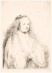Studie von Saskia als St. Katharina (die "kleine jüdische Braut")