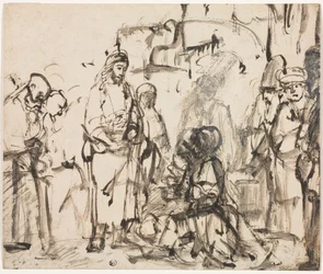 Die Begegnung Christi mit Martha und Maria nach dem Tod des Lazarus, um 1662-65