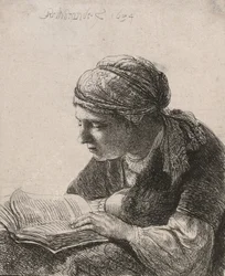 Frau beim Lesen, 1634