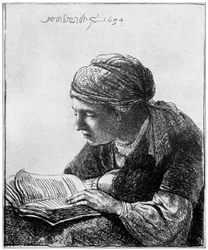 Frau beim Lesen, 1634, 1912